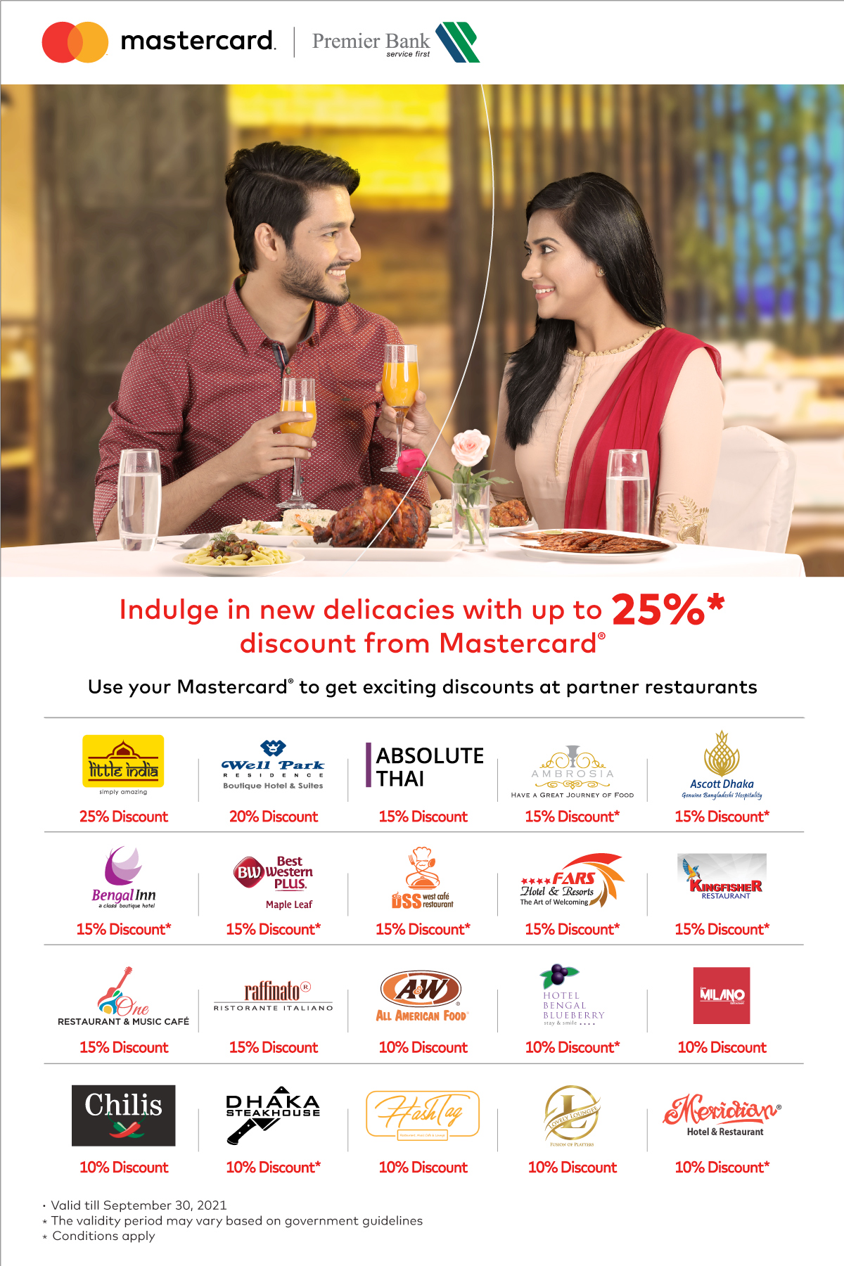 Indulge in New Delicacies Discounts by Premier Bank Mastercard
